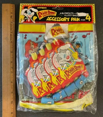 1987 'ÚNICO' 'QUIÉN ENMARCÓ A ROGER RABBIT' 'paquete de accesorios para 4' ¡sellado! (NM) Foto 1 de 2