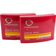 Connoisseurs Jewelers Jewelry Cleaning Cleaner Wipes Two Containers of 25