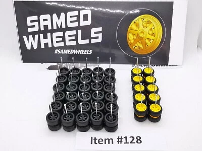 20 set ECO Samed Wheels 6 spoke black & yellow rim mix #128 - Image 1 of 4