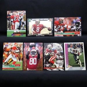 Lotto 7 carte 49ers - Inserto Deion Sanders Steve Young Jerry Rice Catching Fire - Foto 1 di 5