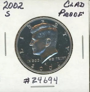 2002-S CLAD PROOF KENNEDY HALF DOLLAR FREE SHIPPING #24694 - Picture 1 of 2