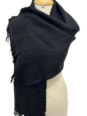 S4# Fendi FF monogram rectangle black Woo scarf 61/ 17 inch Made In Italy  - Image 1 of 4