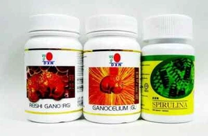 DXN Reishi Gano RG 30 + Ganocelium GL 30 + Spirulina 120 Ganoderma Lingzhi - Picture 1 of 4
