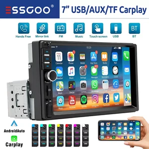 1/2 DIN Car Stereo 7in Apple Carplay Android Auto Head Unit Bluetooth USB AUX TF - Picture 1 of 14