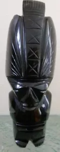 Sittingman vintage intagliato a mano messicano azteco maya tribale ossidiana tribale - Foto 1 di 6