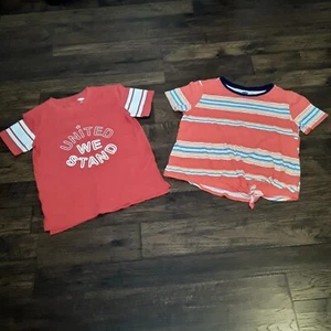 Lot Of 2 Old Navy Girl's Size M (8) Short Sleeve Striped T-shirts - Picture 1 of 12