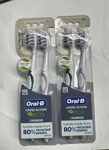 2 pack of Oral-B CrossAction Eco Manual Toothbrush, Soft Bristles, 2 Count - Picture 1 of 3