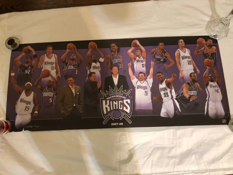SACRAMENTO KINGS Ticket Holder 17 x 39 Poster 2007-08 Litho Artist Signed Cover