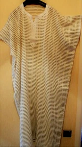 MENS TRADITIONAL  DJELLABA / ROBE ~CREAM~ 70" WIDE x 54" LONG - Picture 1 of 2