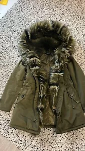 Karen Millen Parka Coat Small - worn small fault - Picture 1 of 6