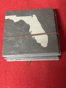 Florida Getränk/Bier/Wein Untersetzer Set Schiefer 4" 4er Set - Bild 1 von 4