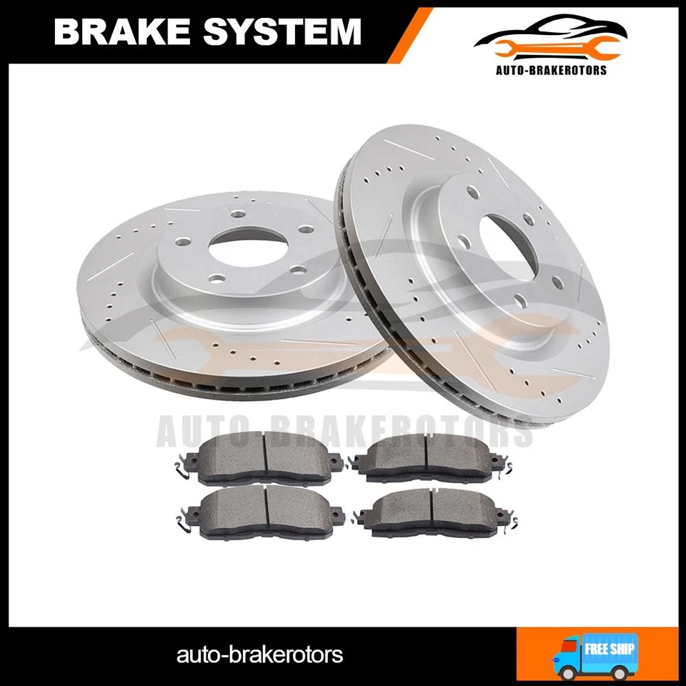 Taladro delantero para Nissan Altima 2013-2017 2 rotores de freno con 4 pastillas de cerámica Foto 1 de 4