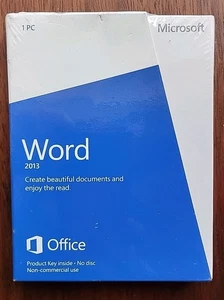 Microsoft Word 2013 Product Key Card 32/64-Bit – 1PC Non-Commercial SEALED BOX - Picture 1 of 5