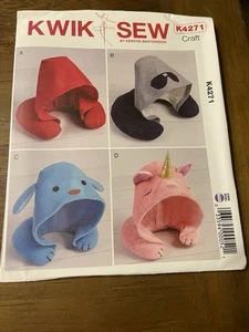 Kwik Sew Pattern K4271 Mens~Miss~Kids Hooded Travel Neck Pillows ~ 4 Styles - Picture 1 of 2