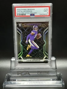 2020 Panini Ossidiana Justin Jefferson Elettrico Incisione Giallo /25 PSA 9 #109 - Foto 1 di 2