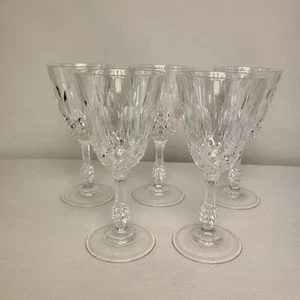 5 x Cut Crystal Vintage Wine Glasses Stemmed Glasses Decorative Set Of 5 UK - Picture 1 of 15