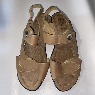 Spring Step Brown Strappy Slide On Sandals  Size EU 40, US 9 - Image 1 of 4