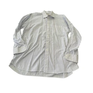 Burberry Blue & White Stripe Dress Shirt Size 17.5 Regular - Picture 1 of 8