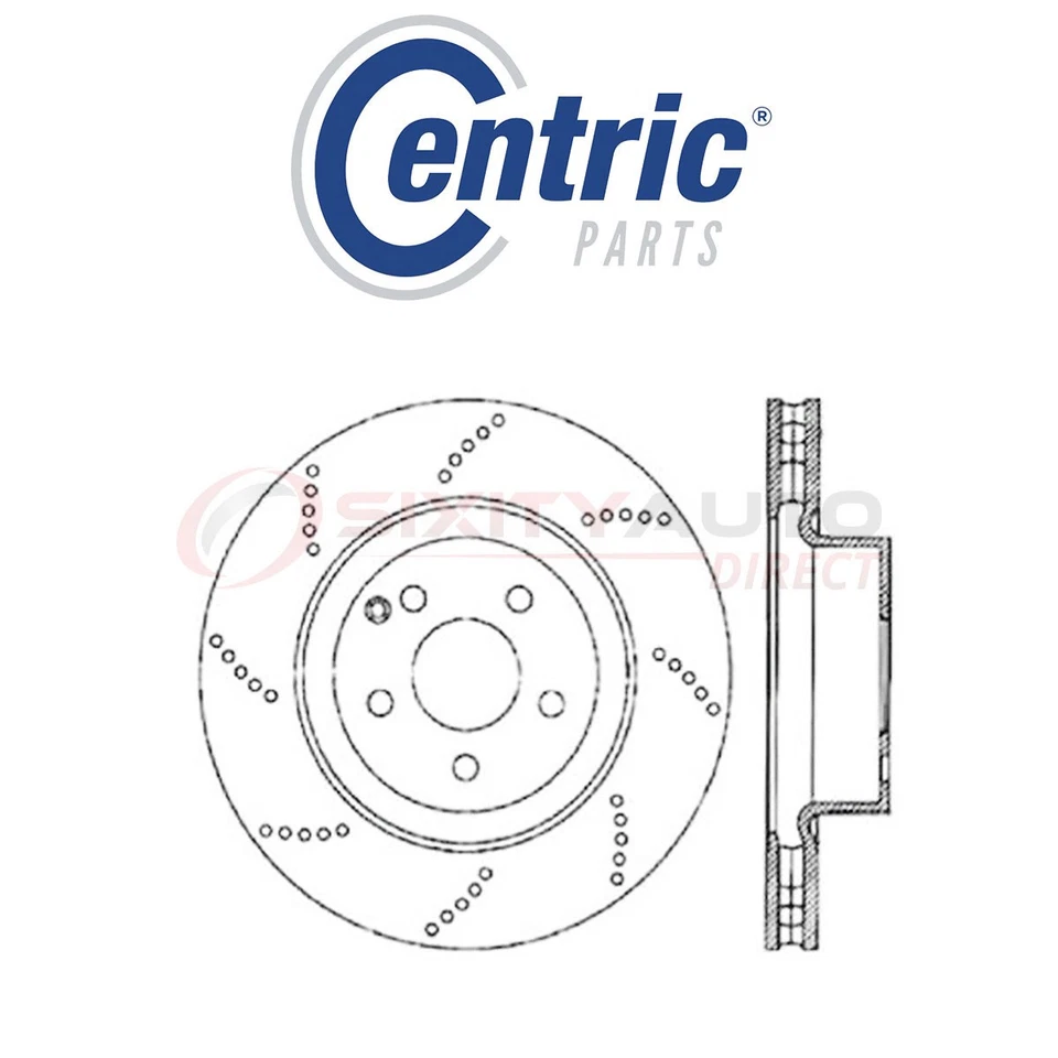 Centric Drilled Disc Brake Rotor for 2000-2002 Mercedes-Benz S430 4.3L V8 - np - Image 1 of 4
