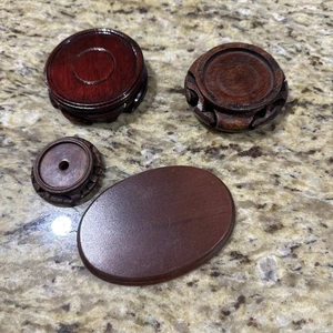 Mini supporti base in legno intagliato cinese vintage 54 pezzi per vaso vaso ornamento ecc - Foto 1 di 11