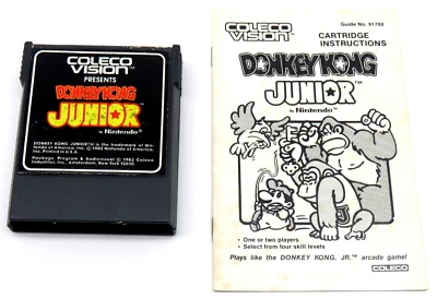 Donkey Kong Junior (Colecovision, 1983) By Coleco (Cartridge & Manual) NTSC - Image 1 of 4