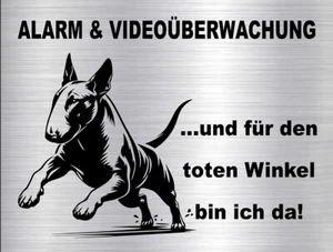 BULLTERRIER Hundewarnschild SCHILD Türschild im edlen Edelstahl-Look #20 - Bild 1 von 4