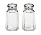 Salt & Pepper Glass Shakers 30ml Panelled with Stainless Steel Top (Set of 2)