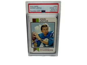 1973 Topps Johnny Unitas #455 Autographed PSA/DNA Certified - 2.5 Auto 10 Not RP - Picture 1 of 4