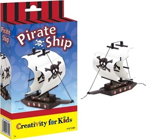 Pirate Ship Craft Kit by Creativity For Kids Wooden Pirate Ship Model NIB S2 - Picture 1 of 3