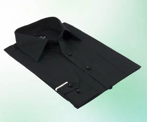 Herren Hemd Klassisch Business Langarm Schwarz - 38 39 40 41 42 43 44 45 46 - - Bild 1 von 3