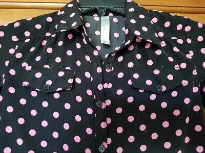 Vestido negro para niñas CHEROKEE con lunares rosas talla M 7/8 excelente Foto 1 de 4