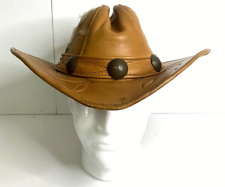 Nacca Dacca 60s Leather Handmade Cowboy Hat Tan Western Outback Hat