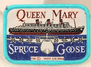 QUEEN MARY Spruce Goose Souvenir Woven Iron On Patch 1984