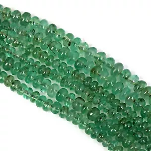Esmeralda de piedras preciosas 100 % naturales de 2-2,5 mm cuentas redondas lisas de 20 cm para joyería - Imagen 1 de 4