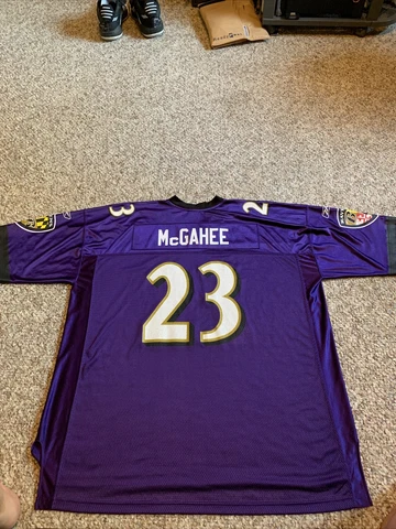 BALTIMORE RAVENS WILLIS MCGAHEE JERSEY Purple REEBOK Authentic Size 3XL Cover