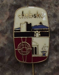 Cheb Eger Region Chebsko Schlösser Weben Spa Tourist Souvenier Pin Abzeichen - Bild 1 von 2
