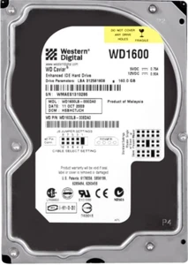 Western Digital Caviar WD1600LB-00EDA0 160GB 7200 RPM 2MB ATA IDE 3.5" Inch - Picture 1 of 3