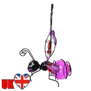 Solar Iron Insect Statue w/ LED Fairy Light Hanging Bee Light for Garden(Purple) - Picture 1 of 7