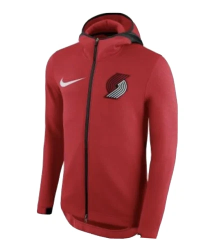 Nike mens NBA Portland Trail Blazers Showtime Therma Flex FullZip Hoodie XL red Cover