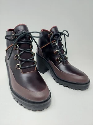 Botín Sperry para mujer 9 bastante resistente óxido marrón oscuro chocolate tacones resistentes Foto 1 de 4