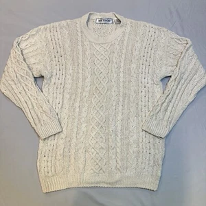 100% Silk Cable Knit Sweater Size Large - Picture 1 of 17