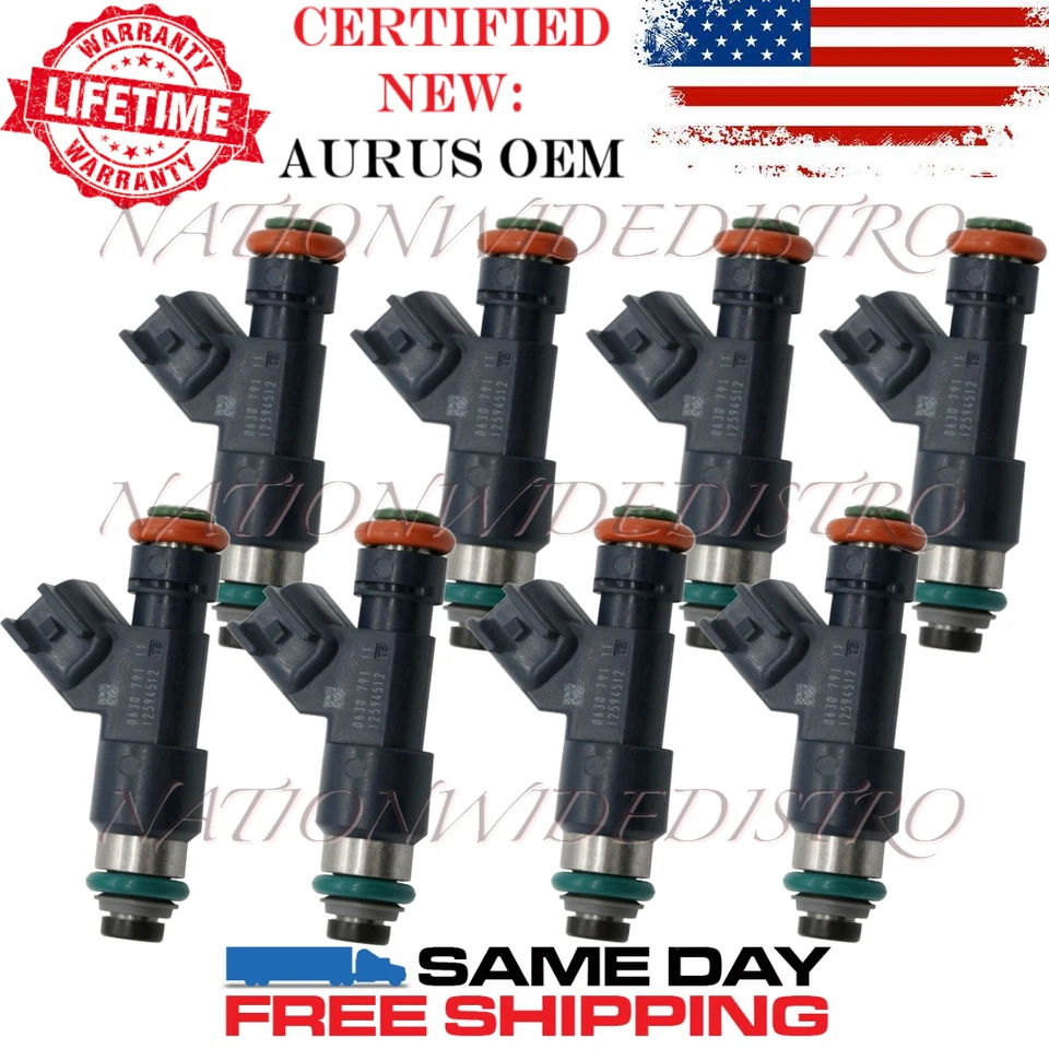 8x Inyectores de combustible Aurus nuevos OEM para Chevrolet Silverado 1500 2007 2008 2009 5,3 L Foto 1 de 4