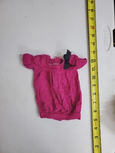 18" Puppenkleidung AG OG rosa Kleid mit schwarzer Schleife (DC72) - Bild 1 von 2