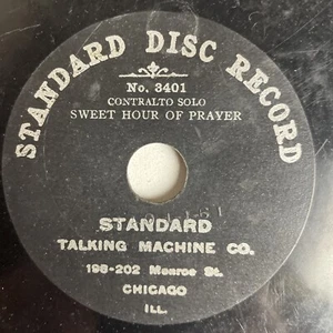 10 Zoll 78 1/min - Contralto Solo-Sweet Hour of Prayer/Standard Schallplatte 3401 - Bild 1 von 3