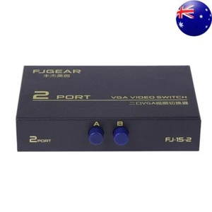 2 in 1 Out VGA Vedio Splitter 2 Port VGA Splitter Box 130MHz 2 PC to 1 Monitor - Afbeelding 1 van 11
