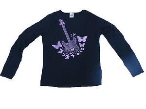 FUN - Butterfly Guitar - Langarm Girlie Girl Damen Woman Shirt  Größe Size S  - Bild 1 von 1
