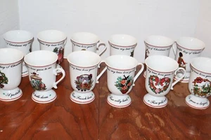 12 Days Christmas Complete Set Of Coffee Mugs By Domestications 1990s Vintage - Picture 1 of 6