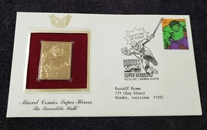 2007 Incredible Hulk First Day of Issue 22K Gold Replica Stamp - Picture 1 of 4