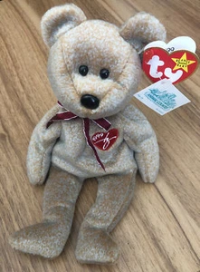 TY Beanie Baby 1999 Signature Bear RARE WITH TAG ERRORS Retired PE Pellets - Bild 1 von 9