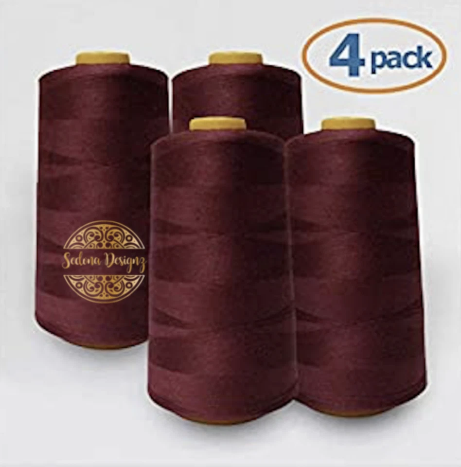 4 PACK of 6000 Yard each Spools Sewing Thread All Purpose 100% Polyester - Image 1 of 1